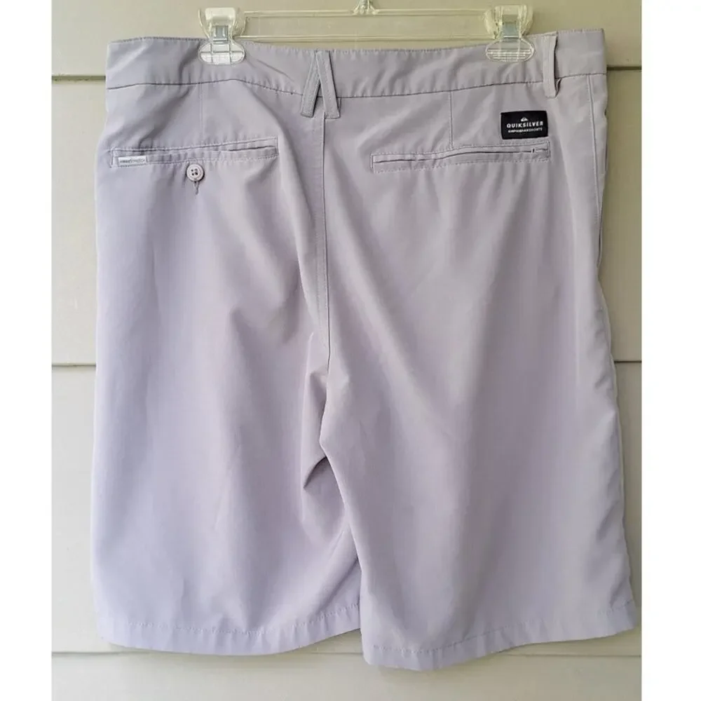 Quiksilver Men's Swim Amphibian Board Shorts Trunks 4 way Stretch Gray Size 34